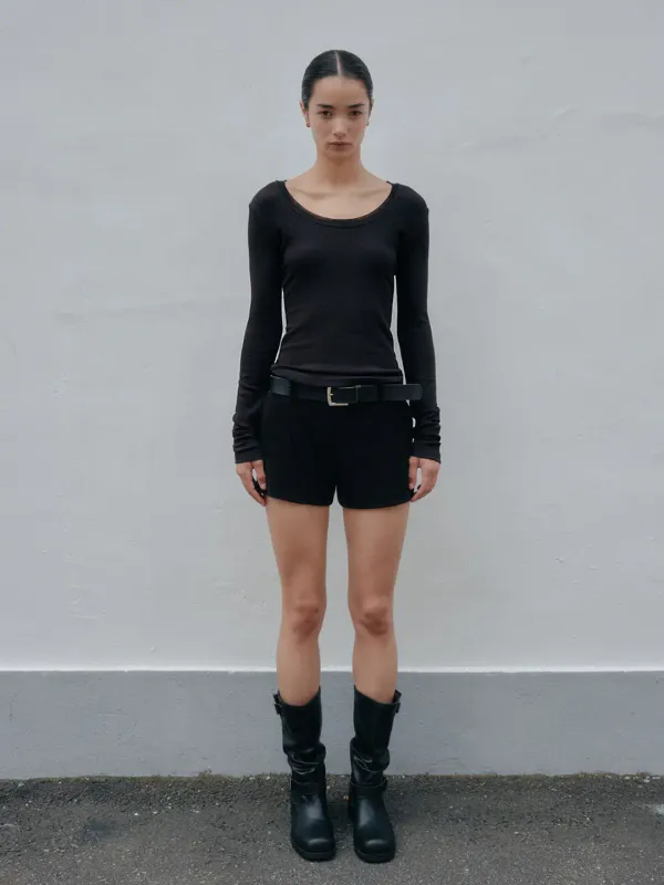 HERRY U-NECK T-SHIRT_BLACK