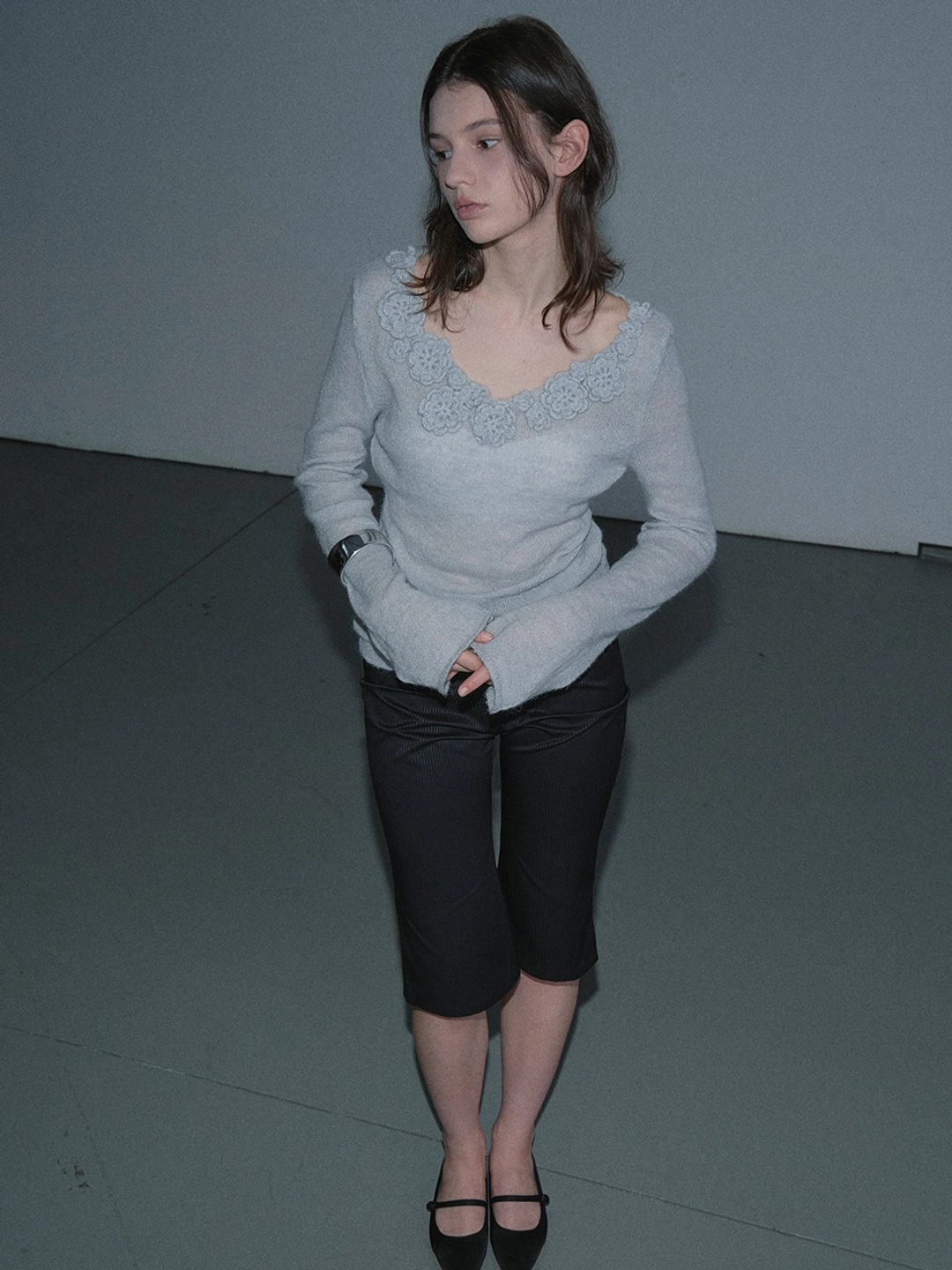 마가린핑거스 RELAXED-FIT CAPRI PANTS (BLACK) 상품 이미지 1