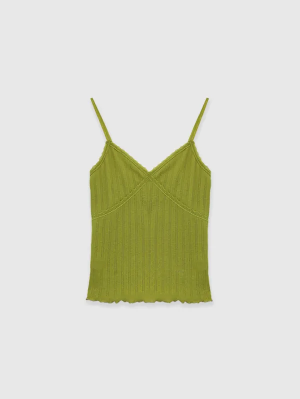 [Essential] Lily Lace Sleeveless T (Olive)