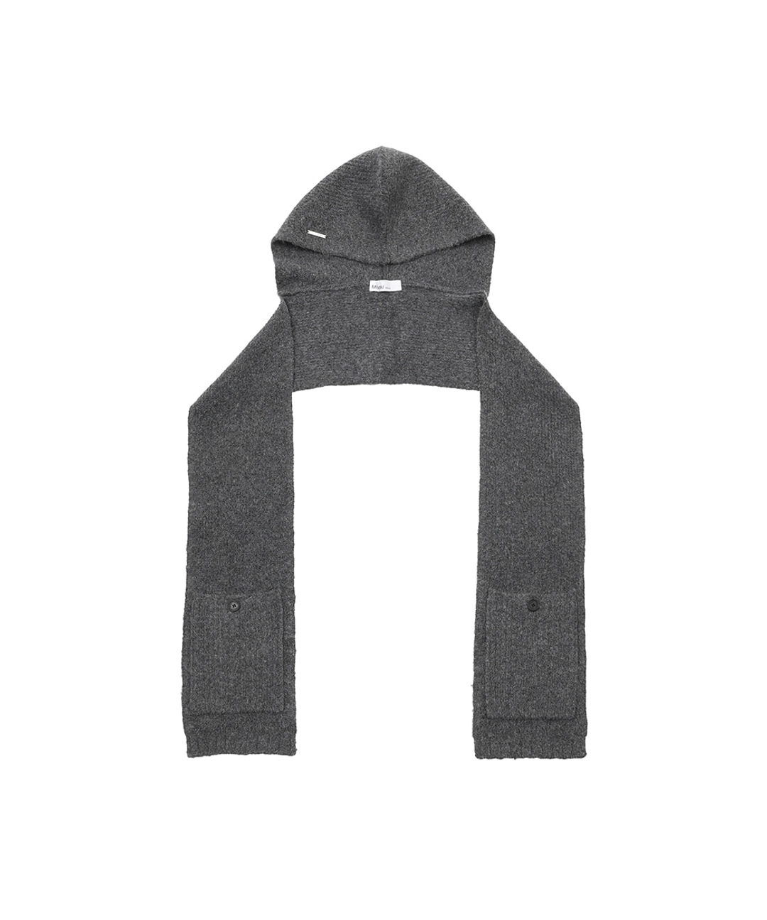 미세키서울 Hoodie pocket knit muffler CHARCOAL 상품 이미지 2