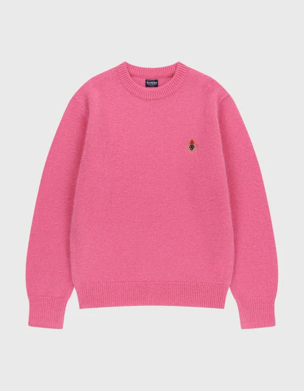 CREST SHAGGY DOG CREWNECK / Pink