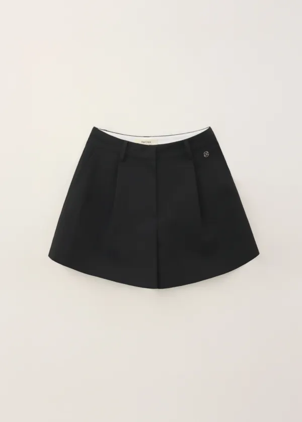 CHIXLABEL H 26SS 메종 원턱 쇼츠 - Black