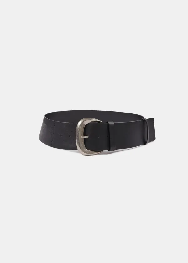 [2nd REORDER] WIDE LEATHER BELT (BLACK)