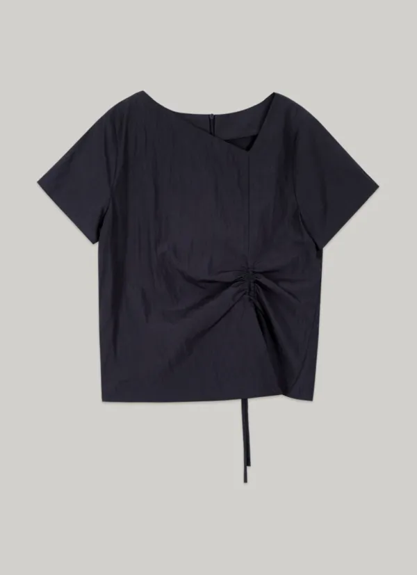 comos 1410 diagonal neck string blouse (2color)