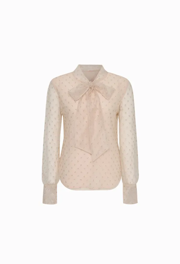 Elodie Tie Blouse (Cream)