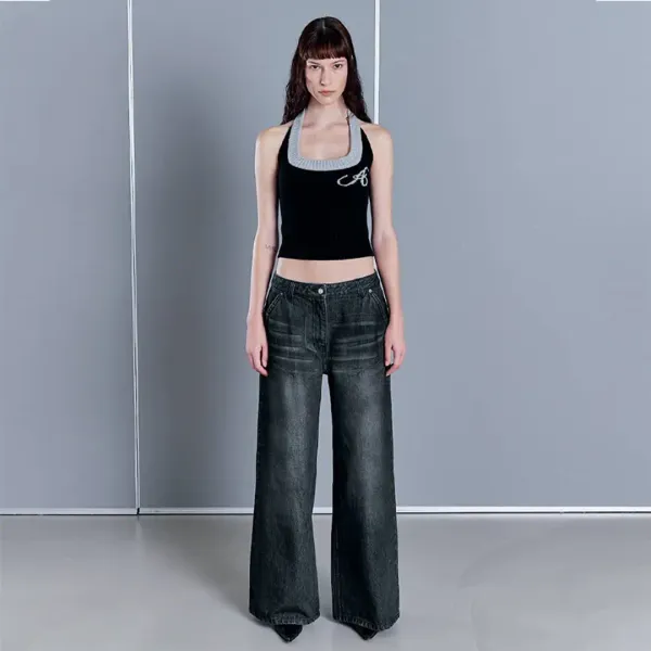 MEGAN WIDE DENIM (VINTAGE BLACK)