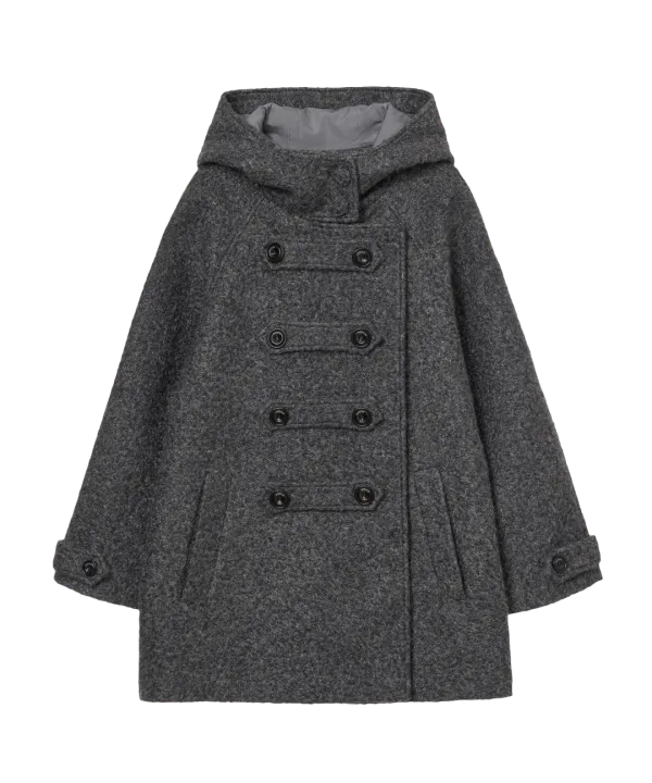 BIG BUTTON HALF COAT [CHARCOAL]