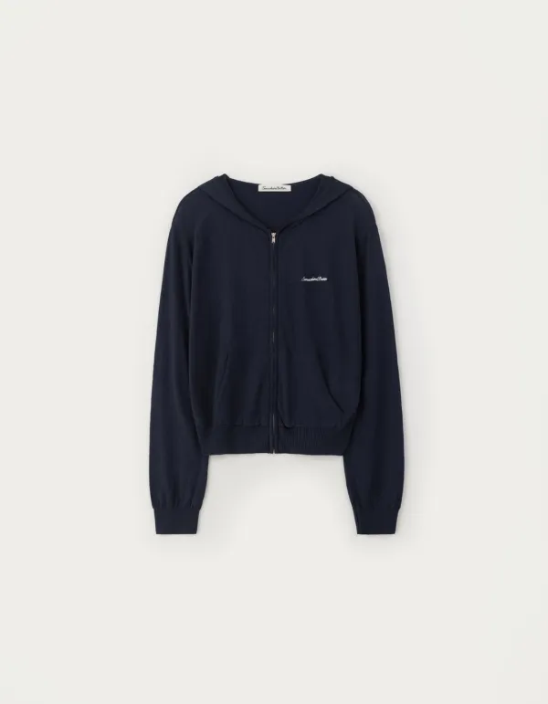 7.23 출고 Mate Knit Zip-Up Hoodie - Navy