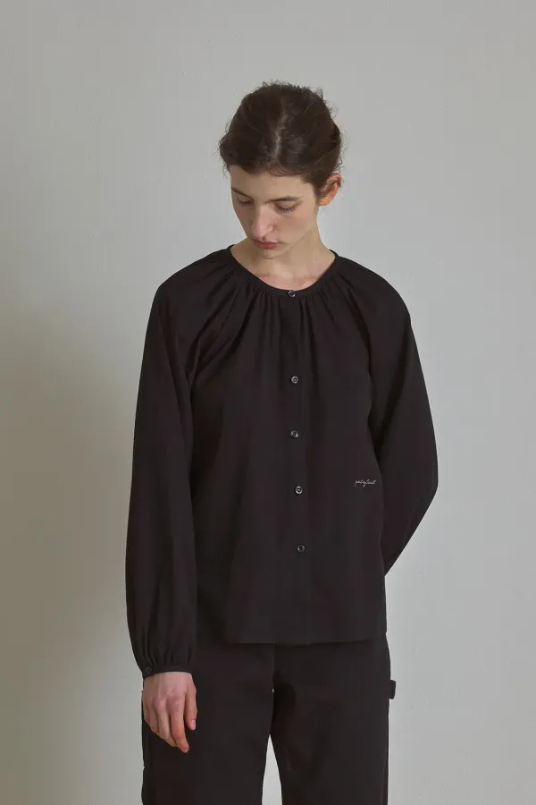 monet shirring blouse [black]