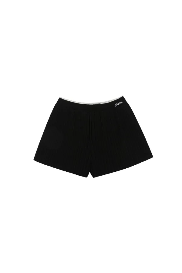 Pleated Knit Shorts (ebony black)