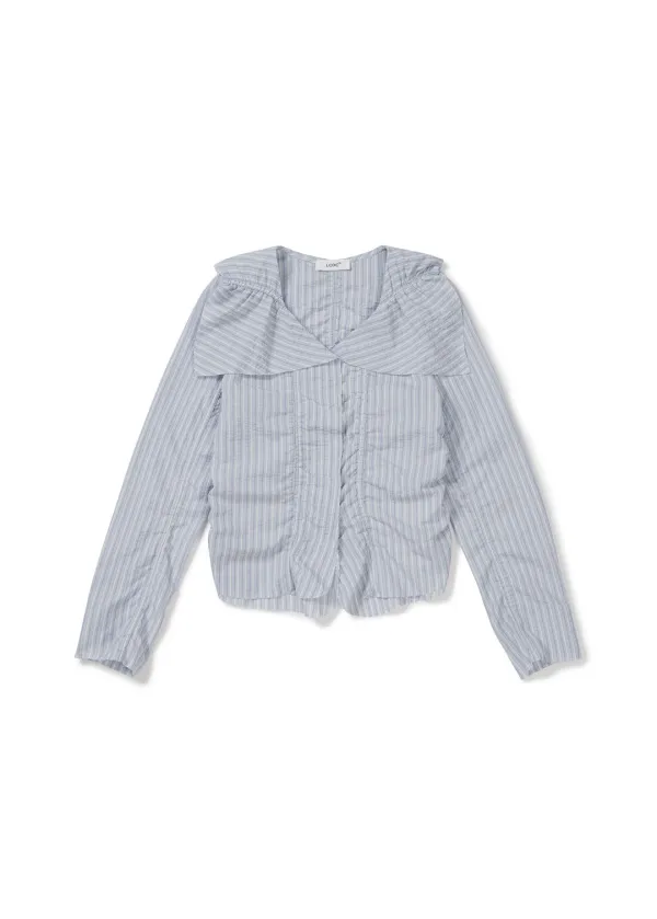 NEW VOLUME SHIRRING BLOUSE (SKY BLUE)