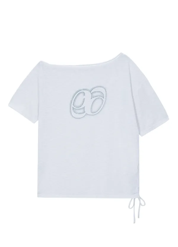 KIKI BOXY SHIRRING TEE / WHITE