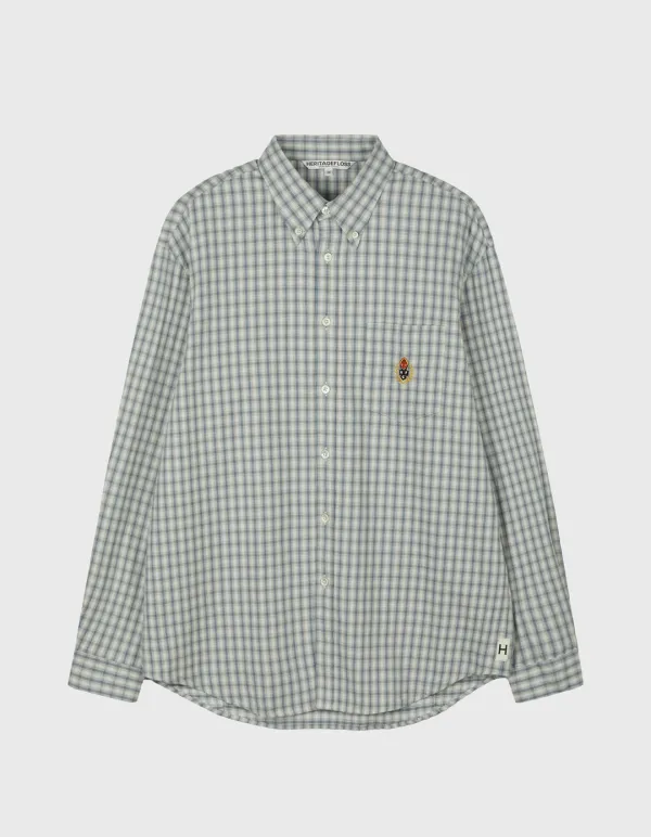 CREST WASHED FLANNEL SHIRT / Sky Blue