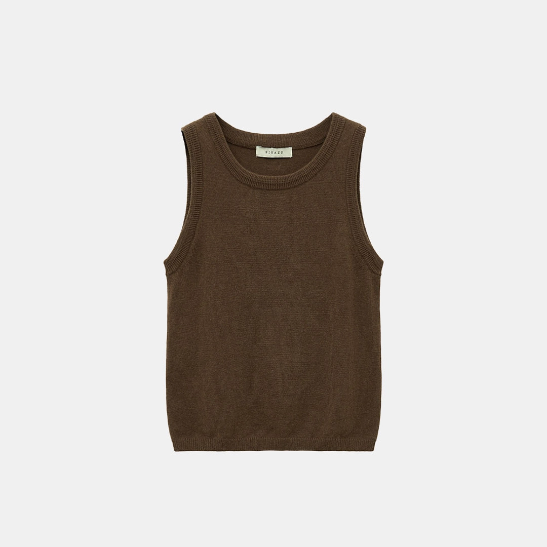 시야쥬 SIKN2151 울 블렌드 코어 니트 베스트_Khaki brown 상품 이미지 1