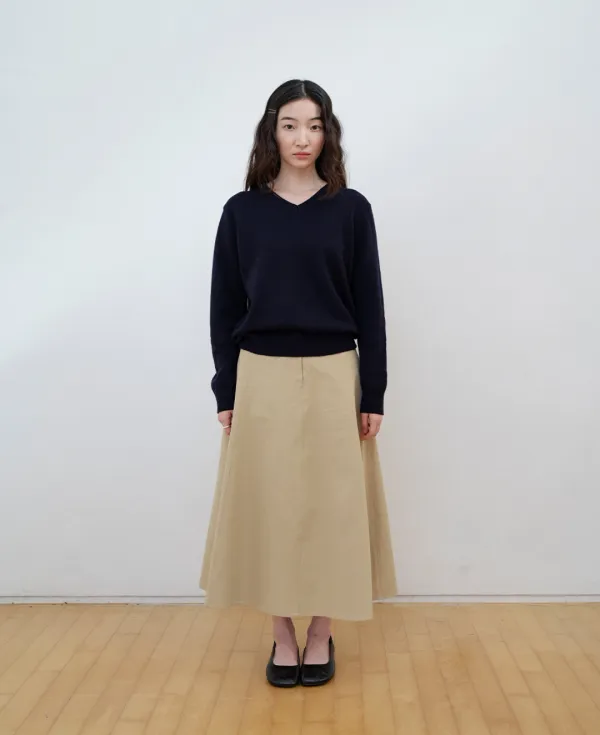 Cashmere Superfine Wool V-Neck Knit_NAVY
