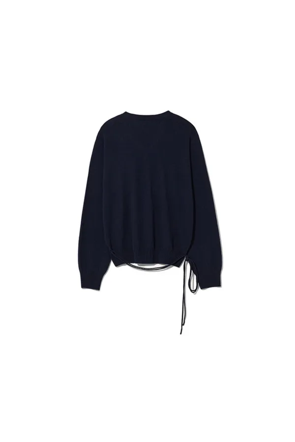 PURE CASHMERE V-NECK KNIT PULLOVER [NAVY]