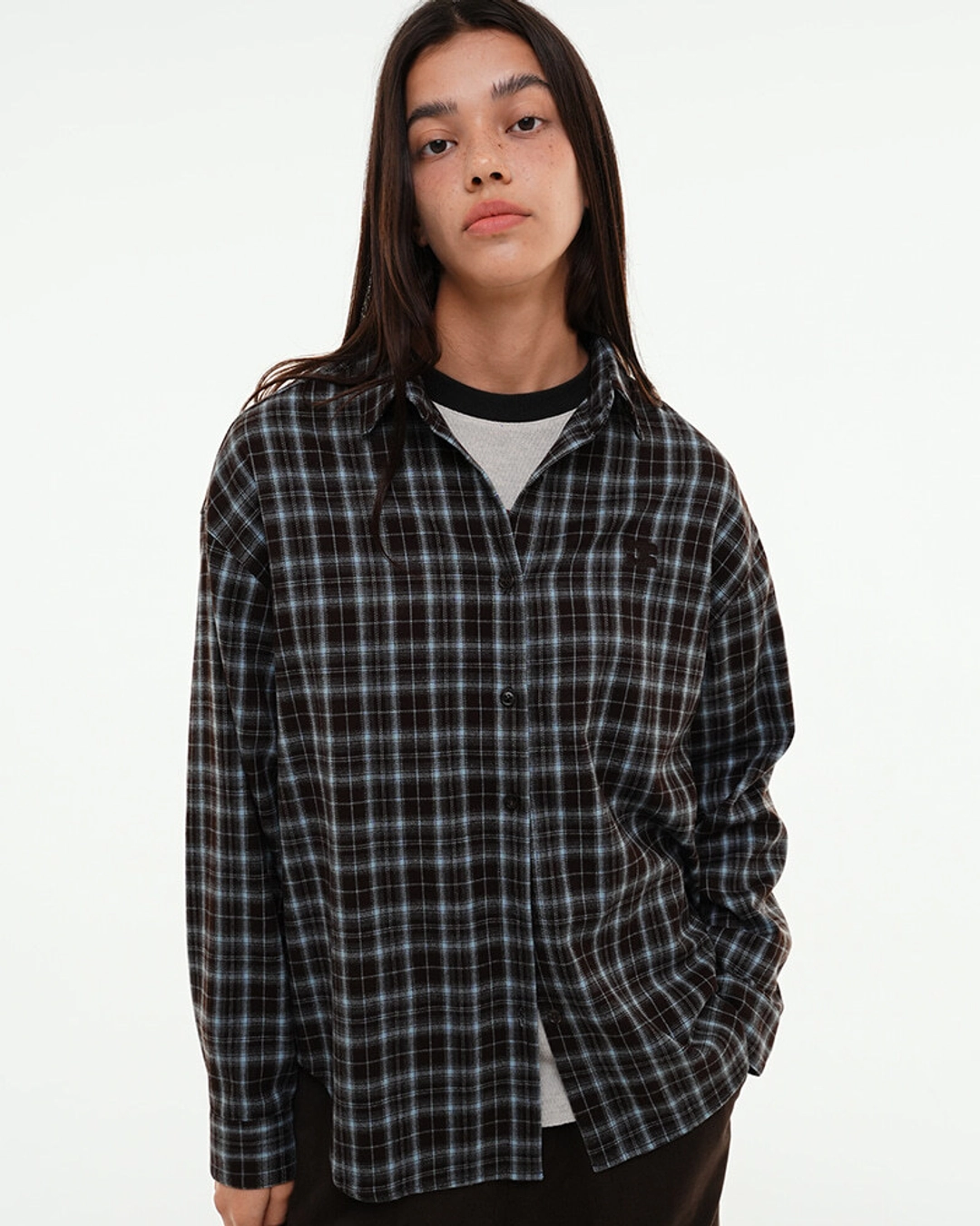 센토르 CENTAUR OVER FIT TARTAN CHECK SHIRT_BROWN 상품 이미지 1