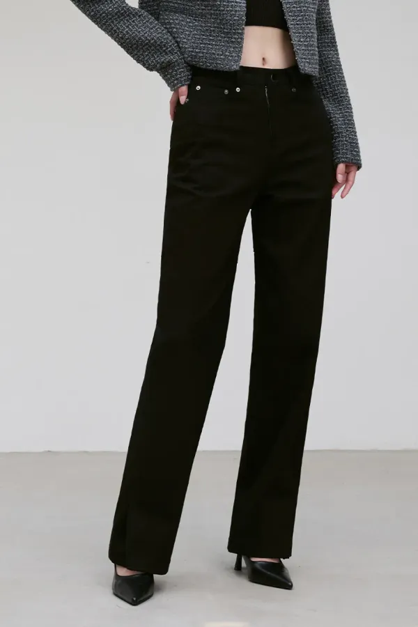 HEM-SLIT DENIM JEANS