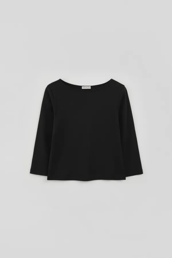 [6/12 예약배송] Essential Boat Neck Jersey Top_Black