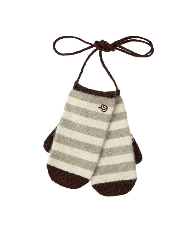 STRIPE MITTEN GLOVES [KHAKI]