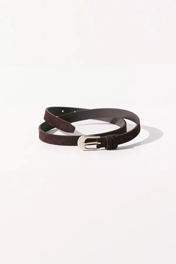 SUEDE LEATHER BELT CHOCOLATE