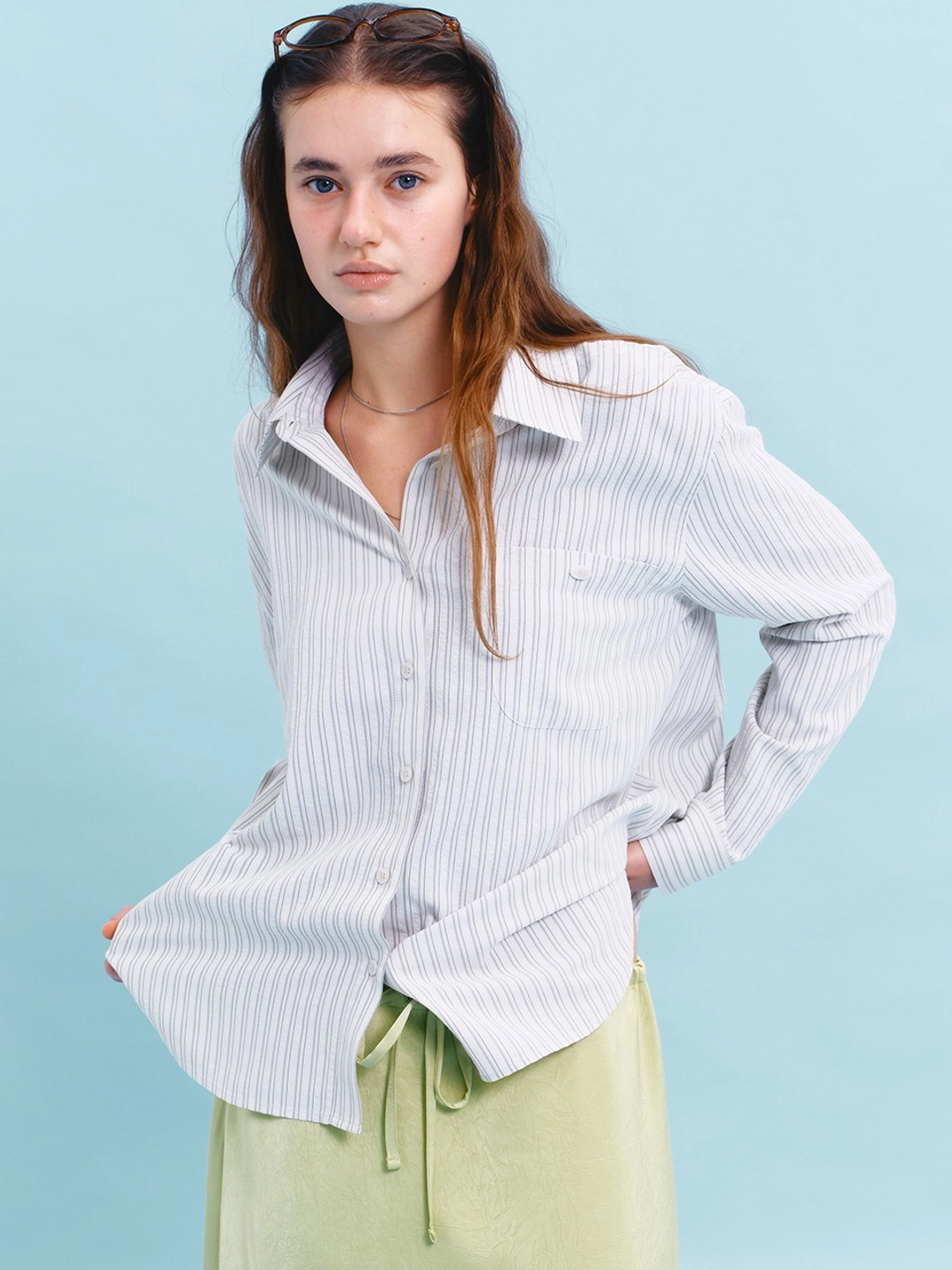 마가린핑거스 STRIPE OVERSIZED SHIRT (IVORY) 상품 이미지 2