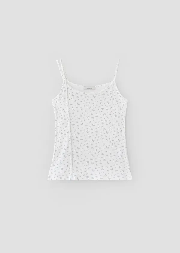 Floral double strap sleeveless (white)