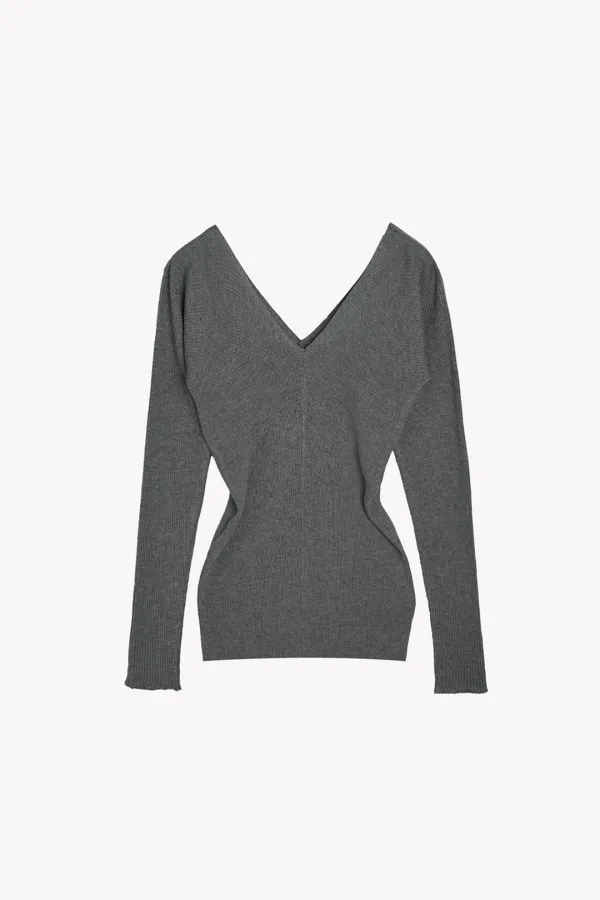 Neri V neck Knit (Gray)