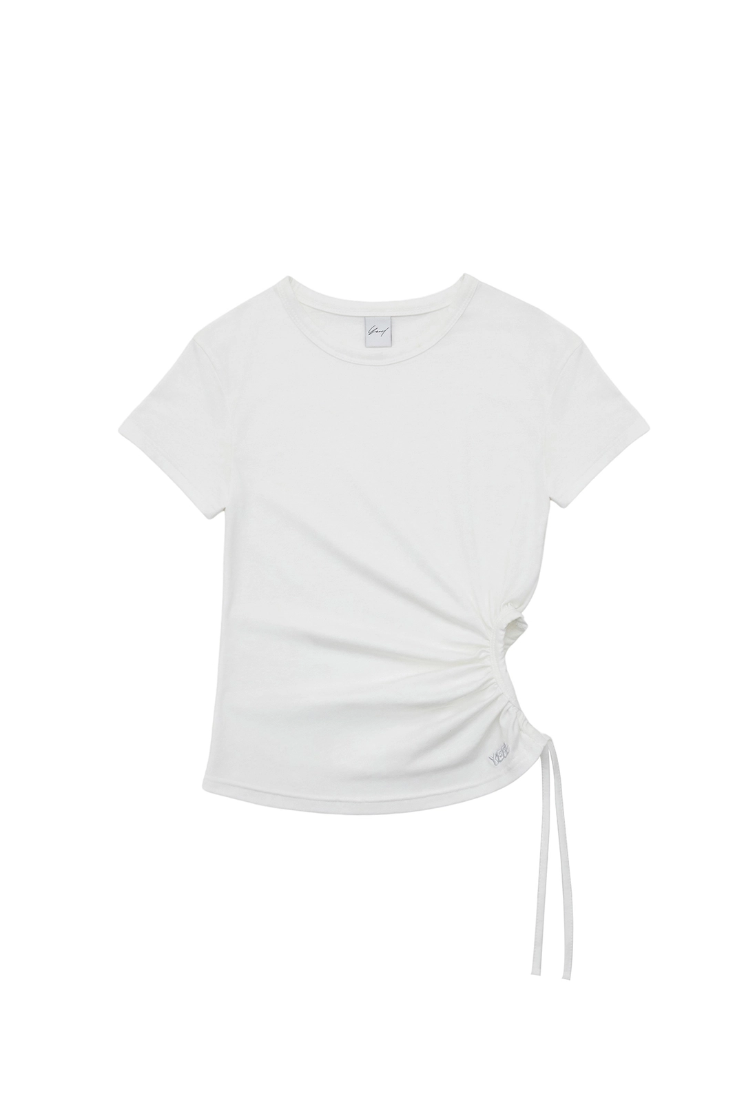 와이이이엘 HEART-STRING SHRUNK T-SHIRT WHITE 상품 이미지 3