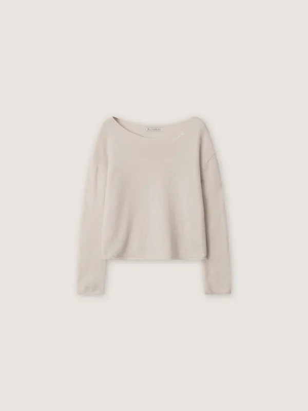 Spring Mont Off-Shoulder Knit - Almond