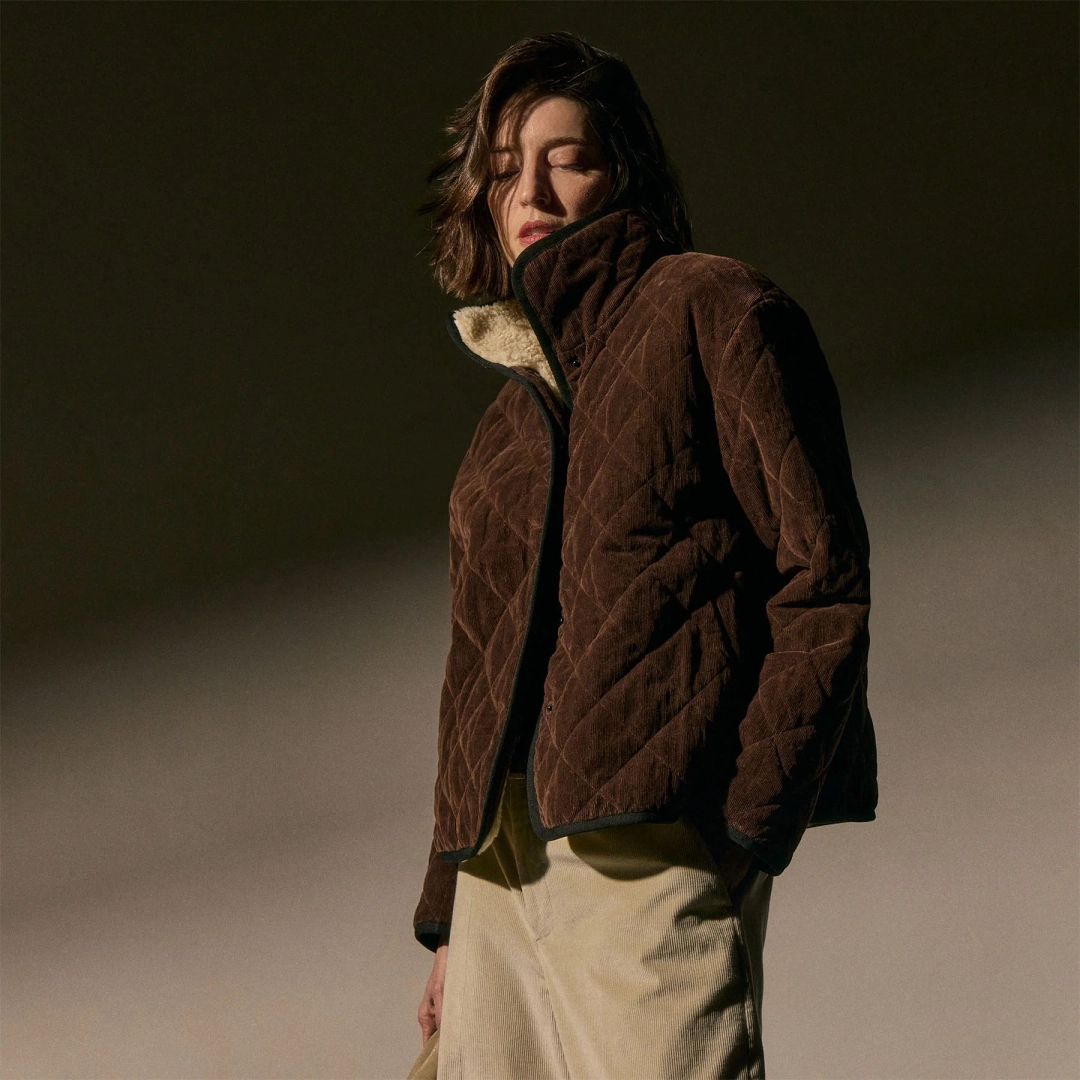 제임스펄스 Quilted Corduroy Lined Jacket - Chestnut 상품 이미지 2