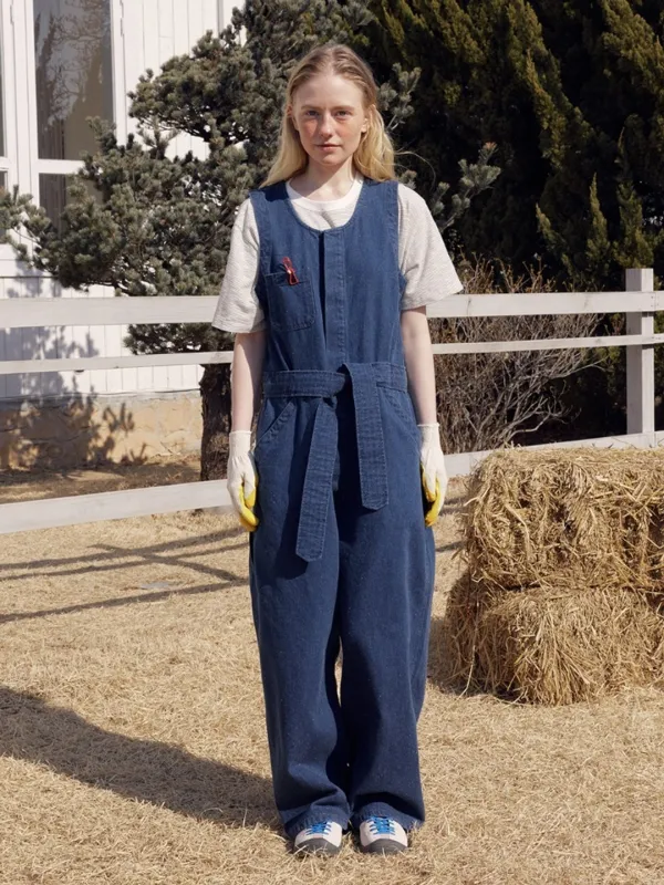 Belted overalls Blue_F261JU01