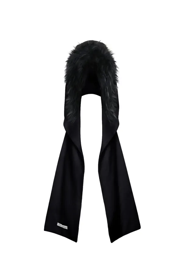 CARRIE HOODED MUFFLER black