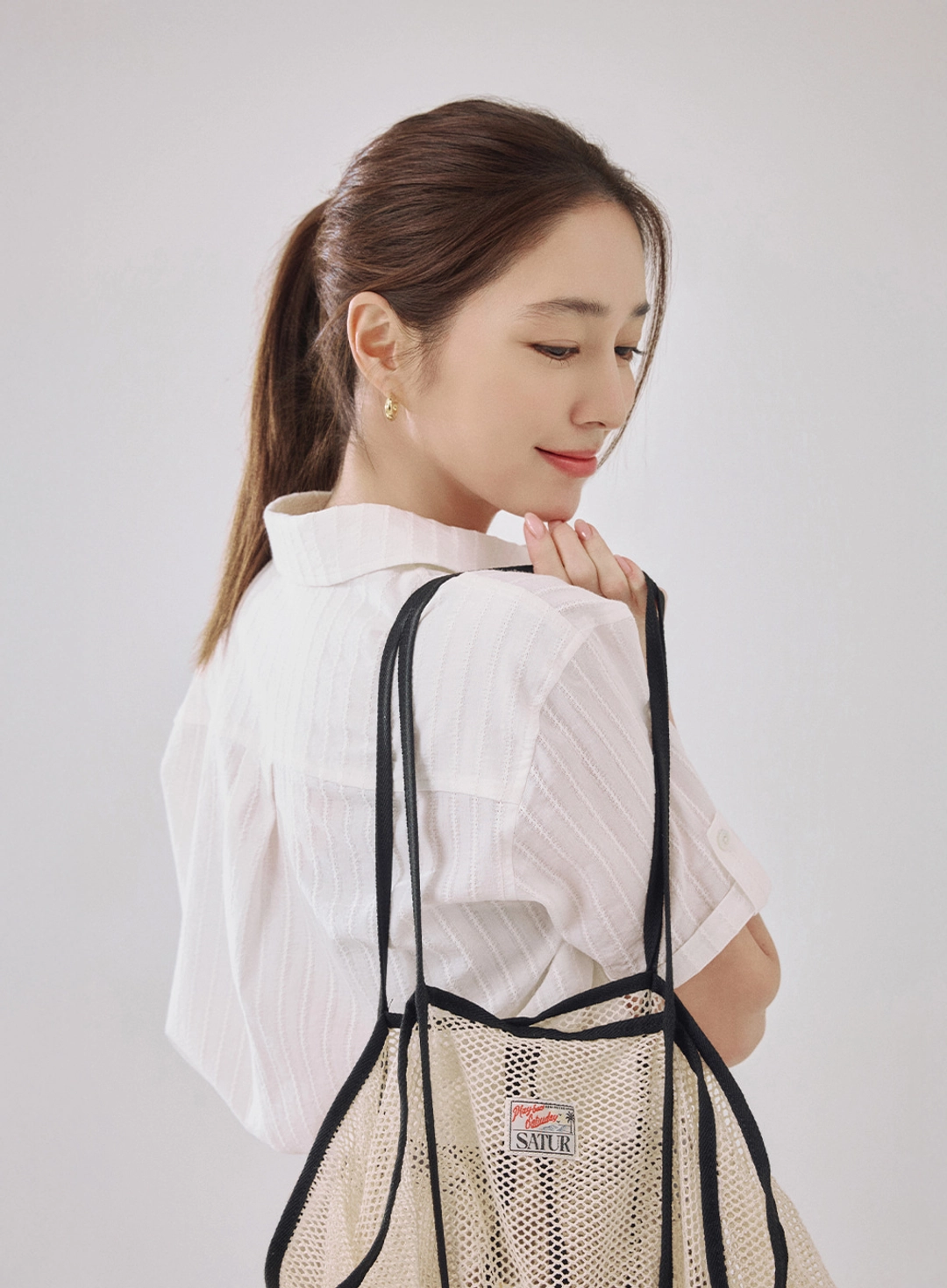세터 [RIIZE\'s Pick] Cotton Mesh Bag - Ecru 상품 이미지 2