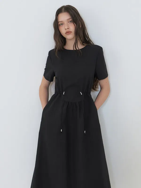 String Stopper Dress, Black