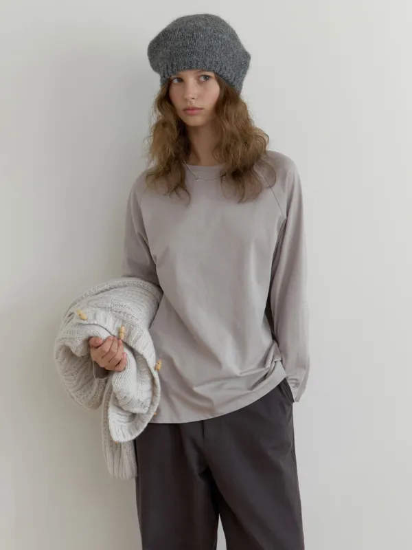 Basin raglan t-shirt (pale khaki)