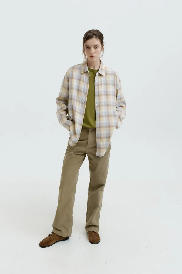 Ombre Check Shirt (Fabric By KUWAMURA)