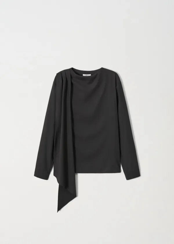 Lilt Scarf Blouse_Charcoal