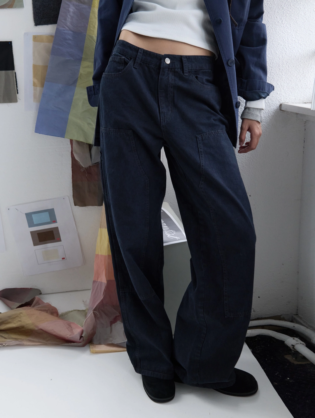 포에토 [2nd] Girls pocket pants (washing navy) 상품 이미지 2
