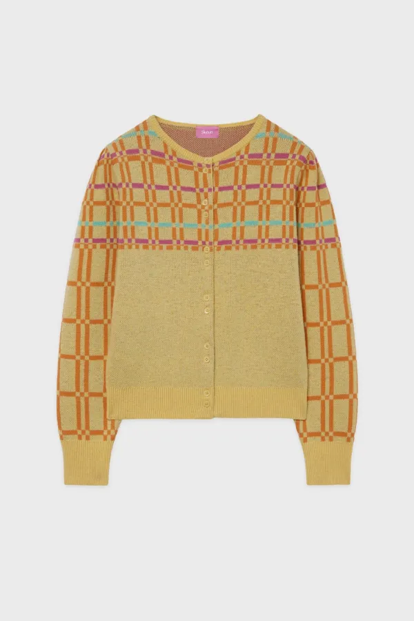 Prism Stripe Knit Cardigan (Yellow)