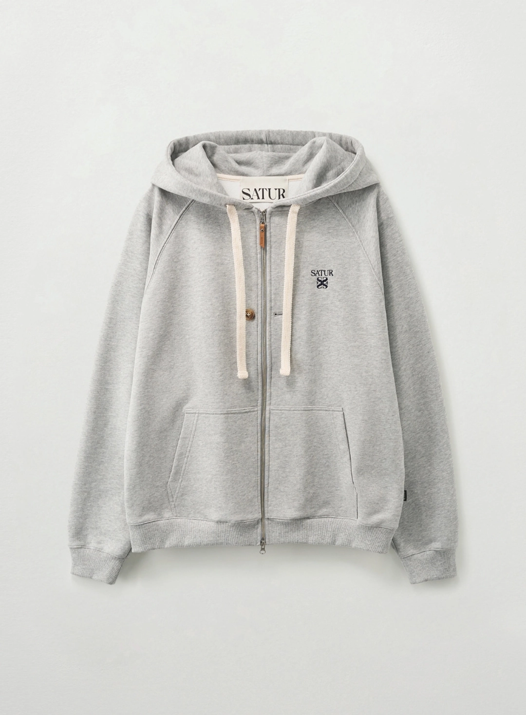 세터 [신예은 Pick] Loren Small Logo Hood Zip-up - Melange Gray 상품 이미지 1