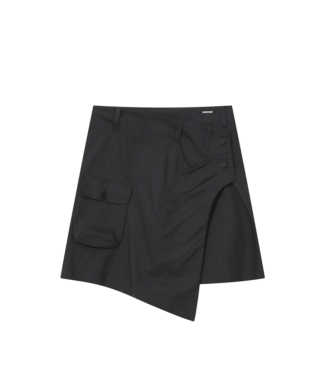 미세키서울 [Hannah X Misekiseoul] Hannah side pocket wrap midi skirt CHARCOAL 상품 이미지 1