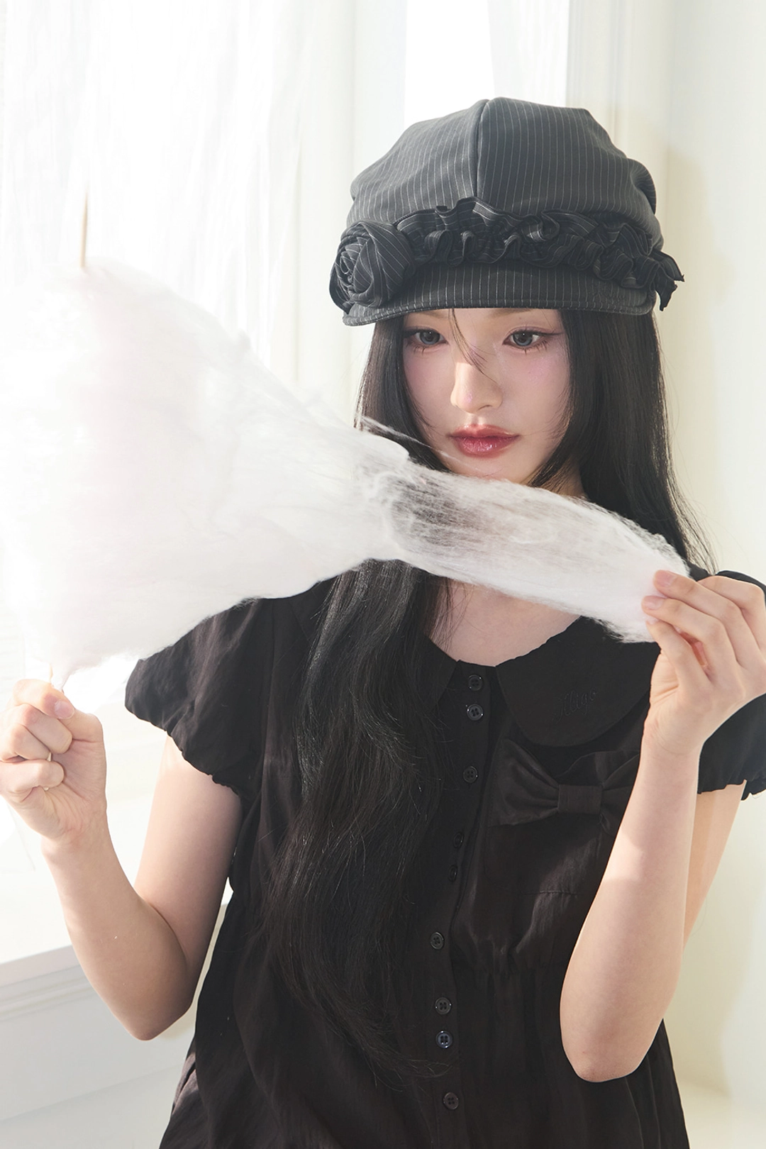 일리고 플레르 러플 헌팅캡 블랙 스트라이프 상품 이미지 3