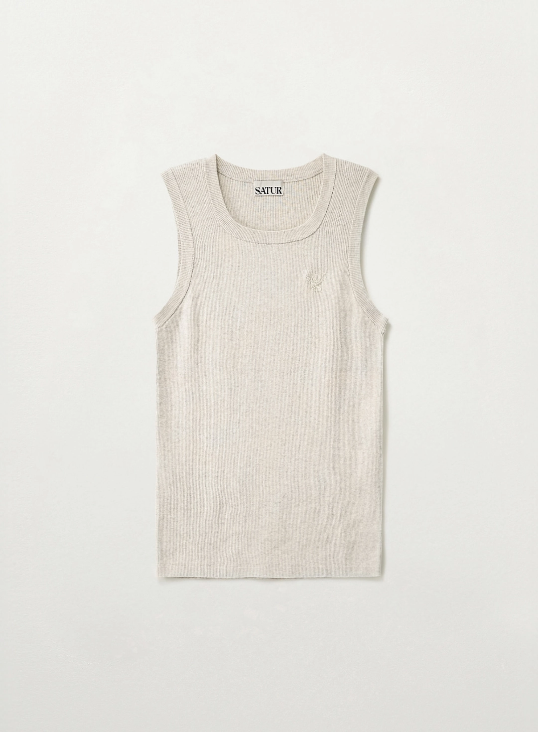 세터 [RIIZE\'s Pick] Logo Ribbed Sleeveless - Oatmeal 상품 이미지 1