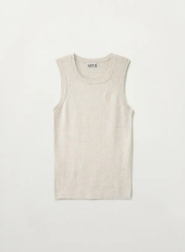 [RIIZE\'s Pick] Logo Ribbed Sleeveless - Oatmeal
