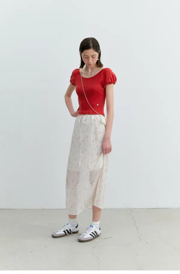 Glad Print Skirt (Beige)