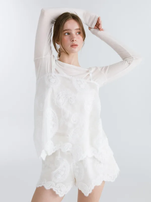 SEE-THROUGH ORGANZA BUSTIER / IVORY