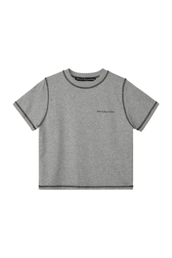 COLOR STITCH T-SHIRT - GREY