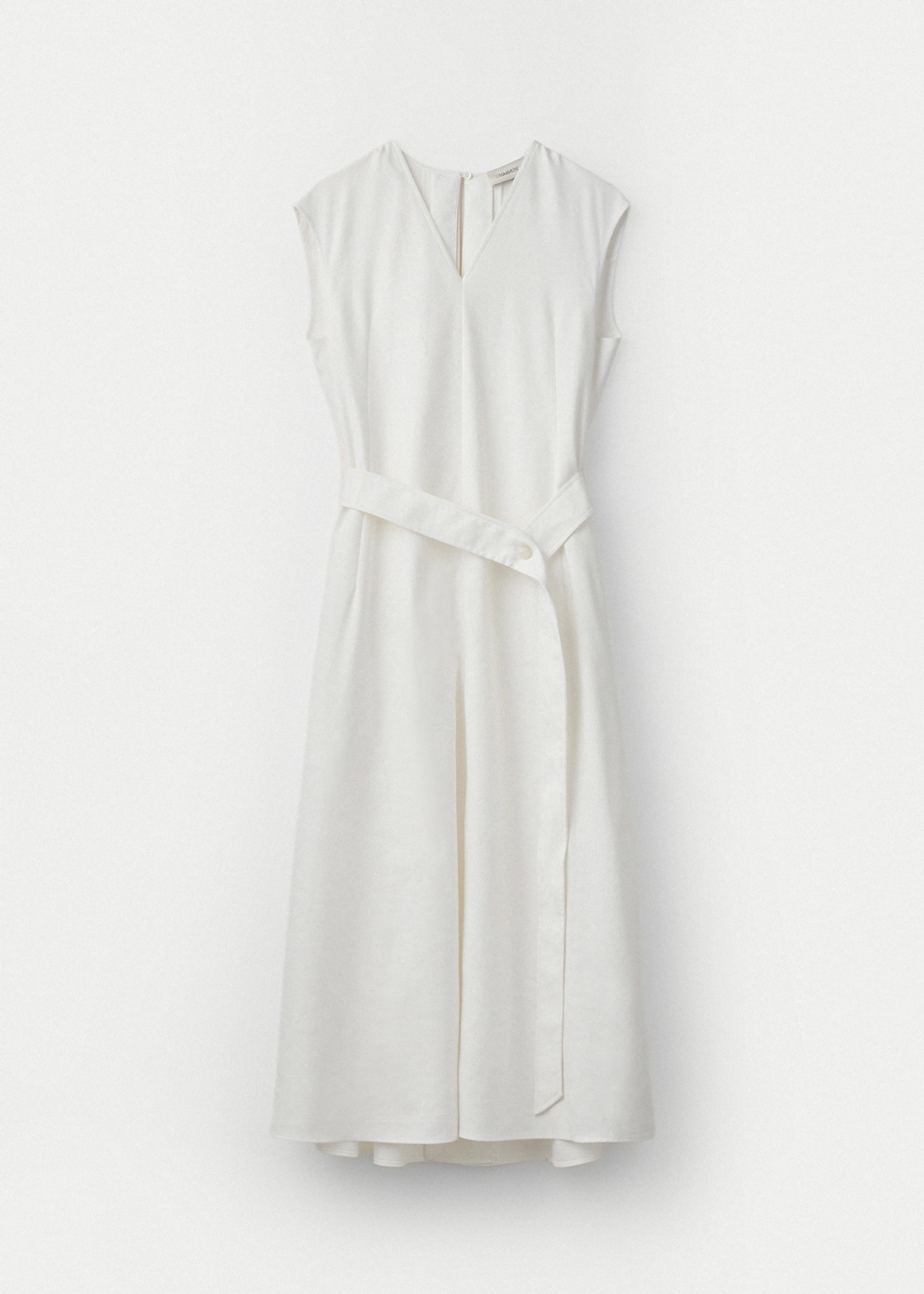 우마뭉 Back Pleats Linen Dress_Off White 상품 이미지 1