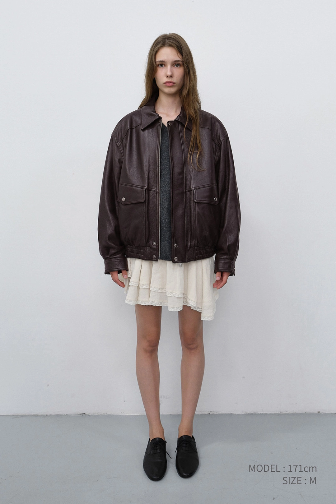 던스트 UNISEX OVERSIZED VINTAGE LEATHER BLOUSON BROWN_UDJU6C104W2 상품 이미지 1